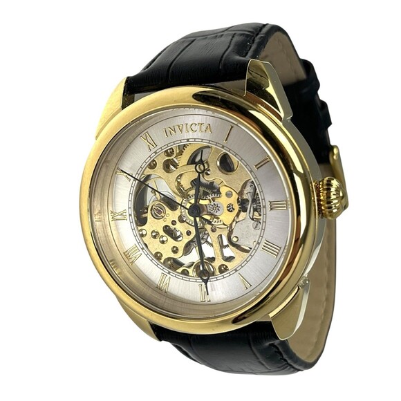 Invicta Specialty Mechanical Men’s Watch 42mm Black Gold Water Resistant 31154 - Picture 1 of 8